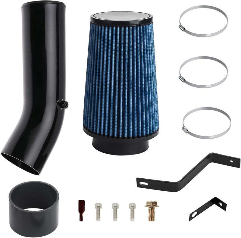Plobeda 7.3L Cold Air Intake Kit 4" Cold Air Intake Pipe Kit for Ford F250 F350 Super Duty 1999.5 2000 2001 2002 2003 7.3 Powerstroke Diesel (Blue) - Image 1